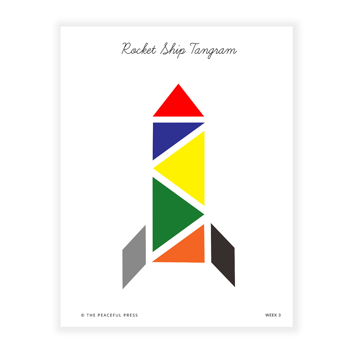 Rocket Ship Tangram - Sample Homeschool study material.