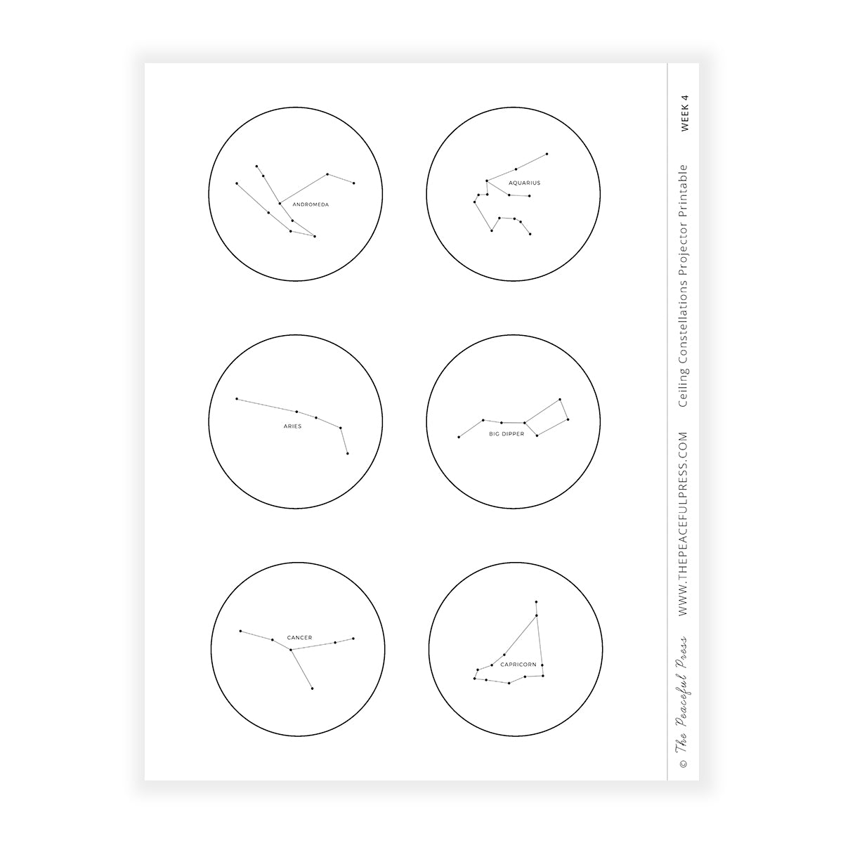 Constellation Study Cards for kindergarten nature focused homeschool