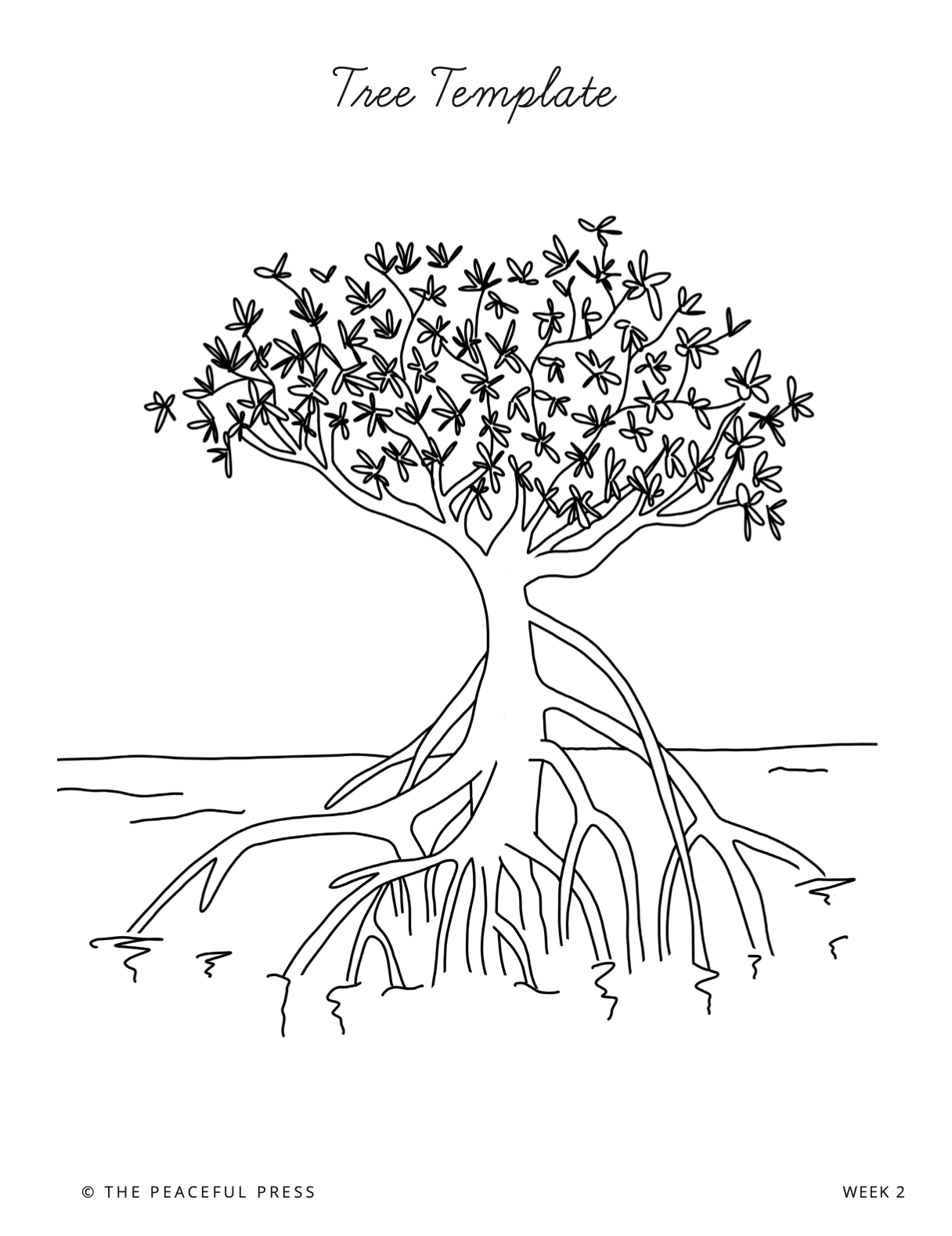 Homeschool tree template, rainforest program for kindergarten aged children.