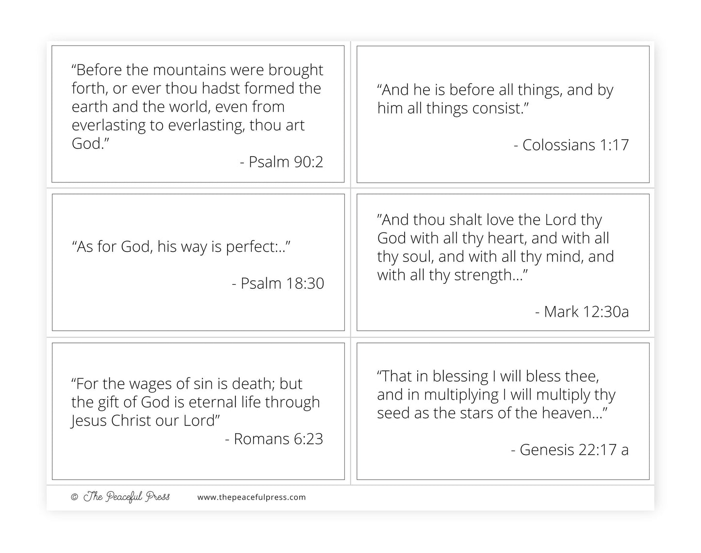 The Playful Pioneers: Scripture Cards