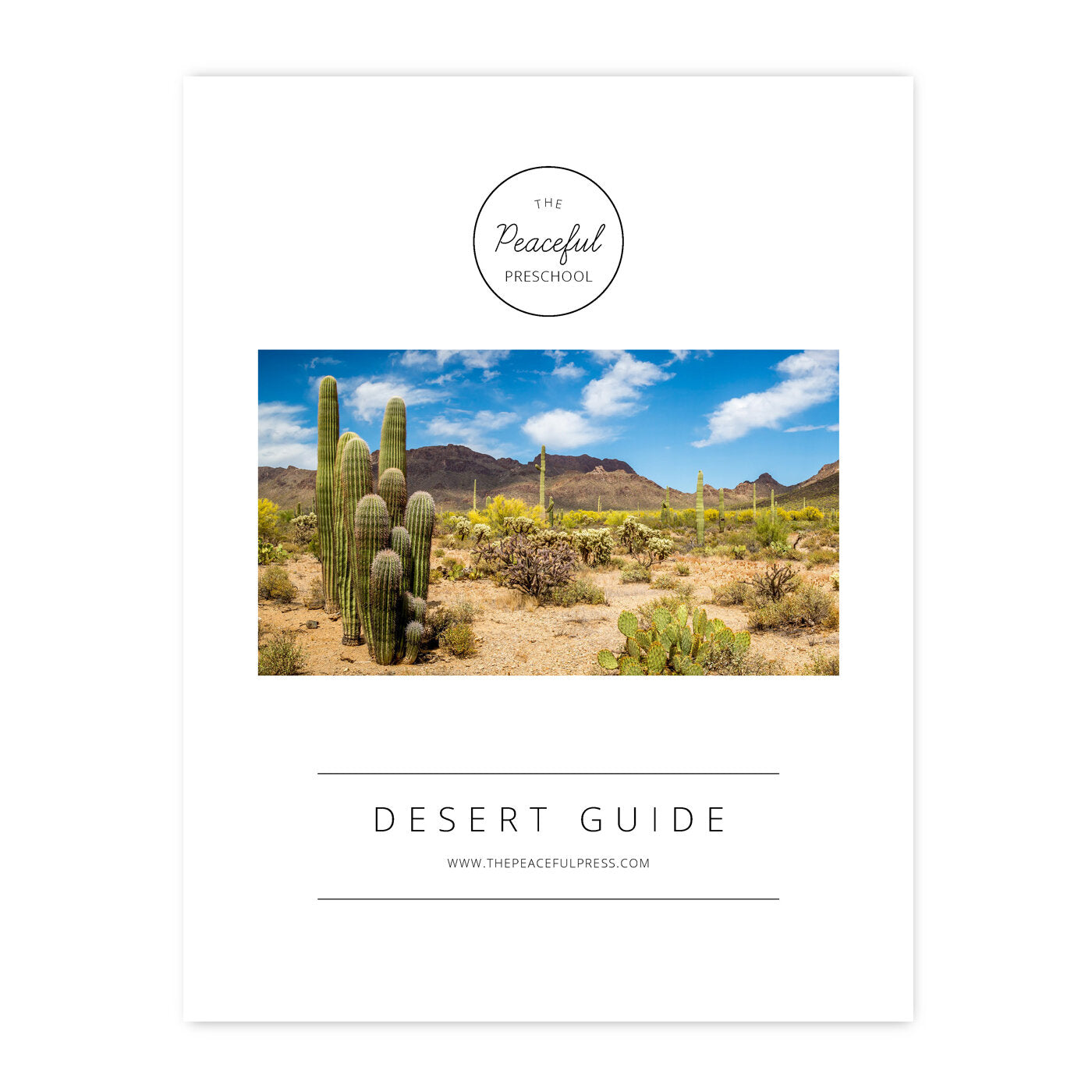 The cover art of the homeschool four week "Desert Guide"