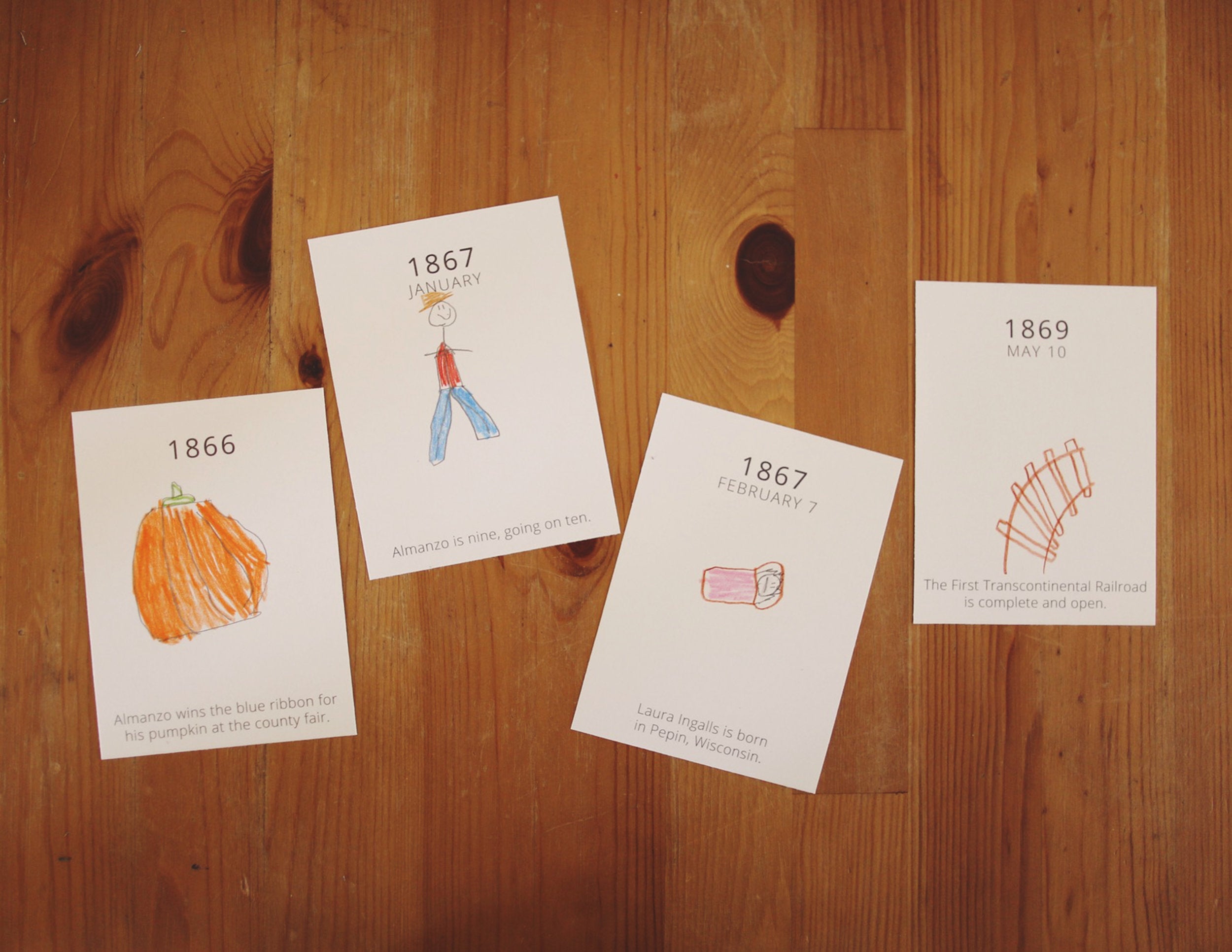 The Playful Pioneers Volume 1 & 2: Timeline Cards