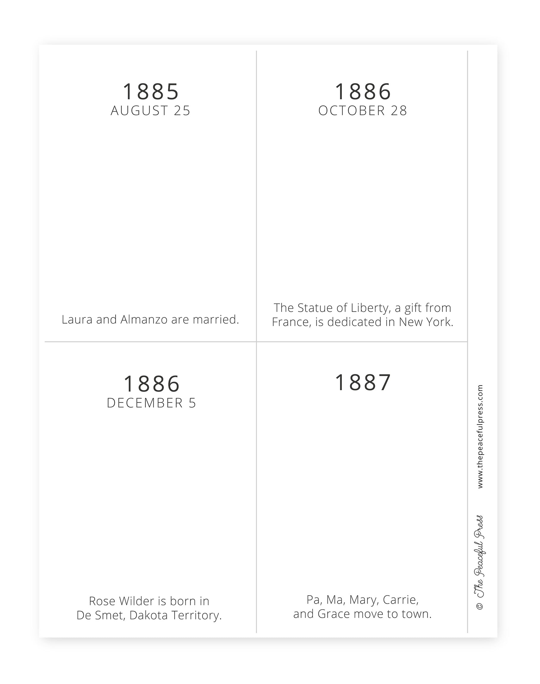 The Playful Pioneers Volume 1 & 2: Timeline Cards
